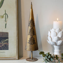 Elegant Gold Nordic Cone Tree