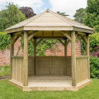 Timber Roofed Hexagonal 3.6m Gazebo