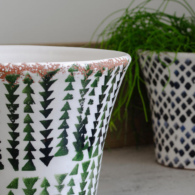 Rustic Green Conical Plant Pot