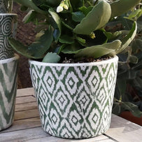 Aged Jardin Green Plant Pots