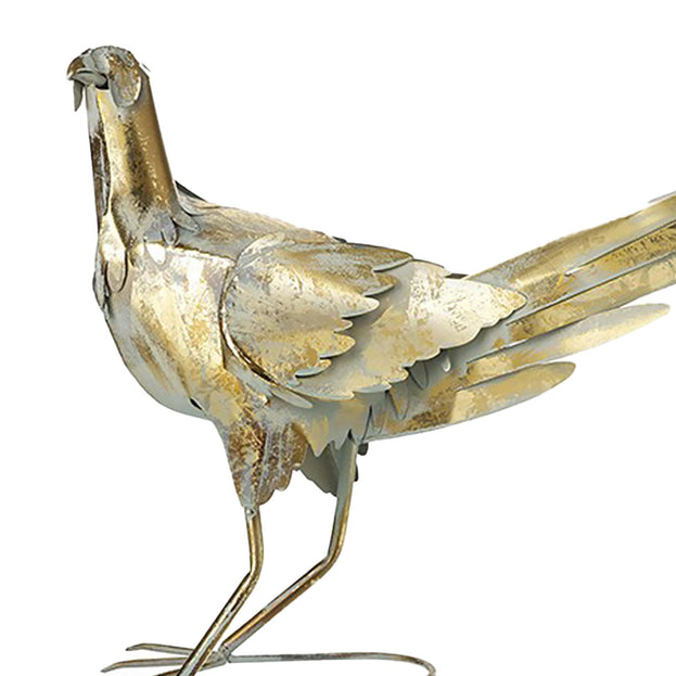 Strutting Gold Metal Pheasant Decorations