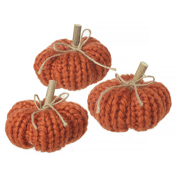 Chunky Knit Pumpkin Decoration Set of 3