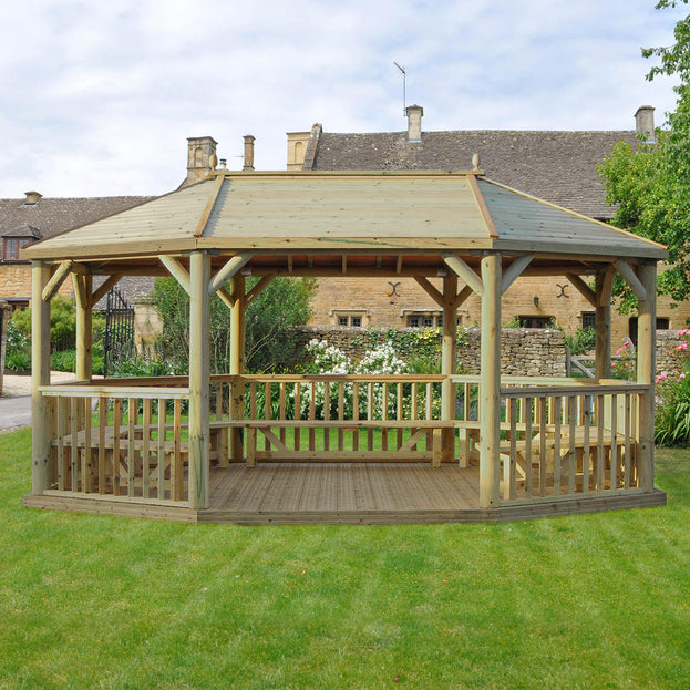 Furnished Oval Gazebos with Timber Roof