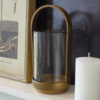 Vintage Brass Effect Hurricane Lantern