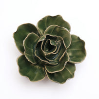 Ceramic Green Ranunculus Flower