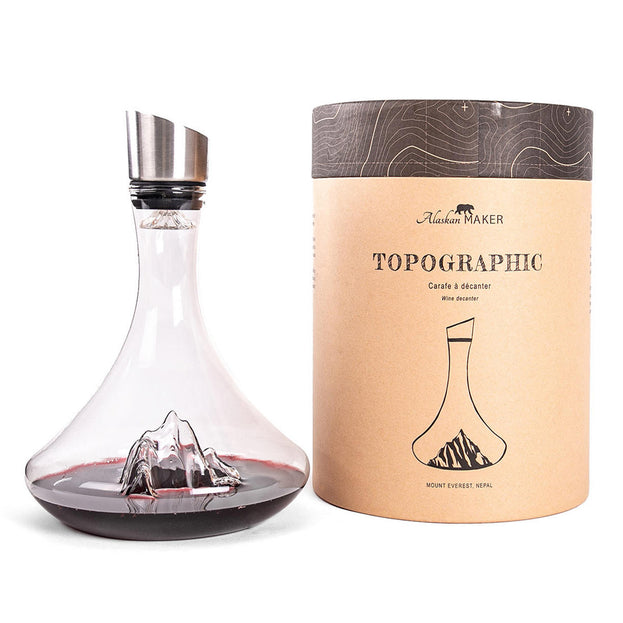 Topographic Mountain Wine Decanter