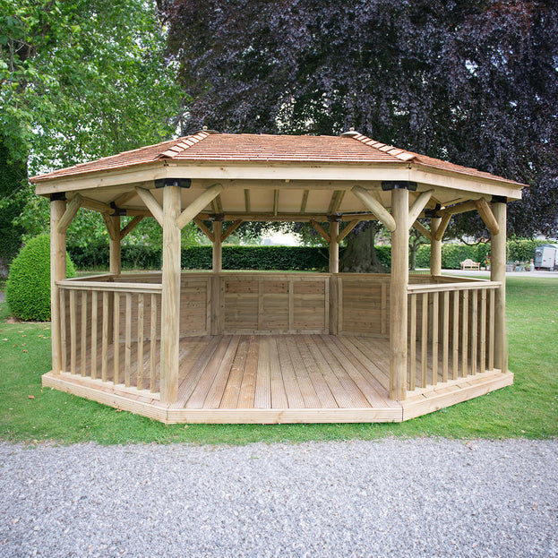 Cedar Roof Oval Gazebos