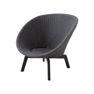 Peacock Lounge Chair with Black Aluminum Legs