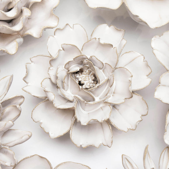 Ceramic Ivory Rose Flower