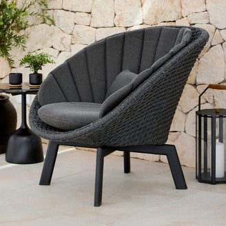 Peacock Lounge Chair with Black Aluminum Legs