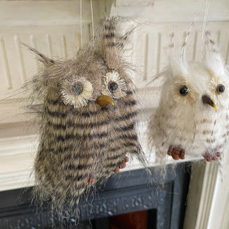 Festive Owl Duo Tweet and Twoo Decoration Set