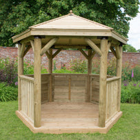 Timber Roofed Hexagonal 3m Gazebo