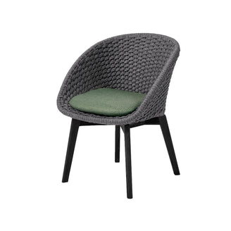 Peacock Dining Chair with Black Aluminum Legs