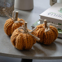 Chunky Knit Pumpkin Decoration Set of 3