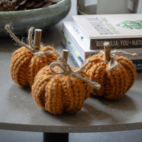 Chunky Knit Pumpkin Decoration Set of 3