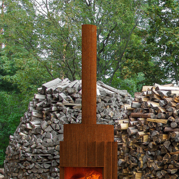 Corten Steel 15.4cm Flue Pipes for Outdoor Stoves