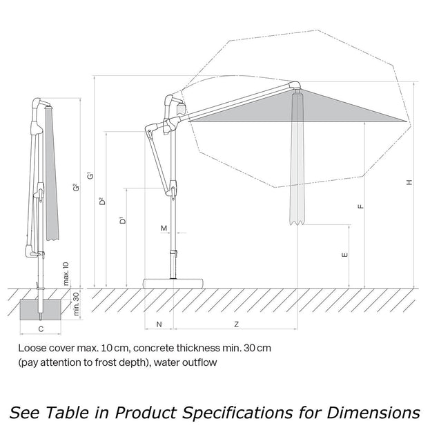 Sunwing Casa Rectangular Cantilever Parasol