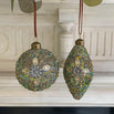 Ornate Gilt Beaded Glass Bauble Duo