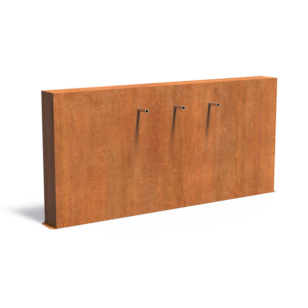 Pond Water Wall Free Standing with 3 Spouts - Corten