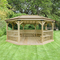 Furnished Oval Gazebos with Timber Roof