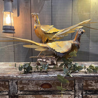 Strutting Gold Metal Pheasant Decorations