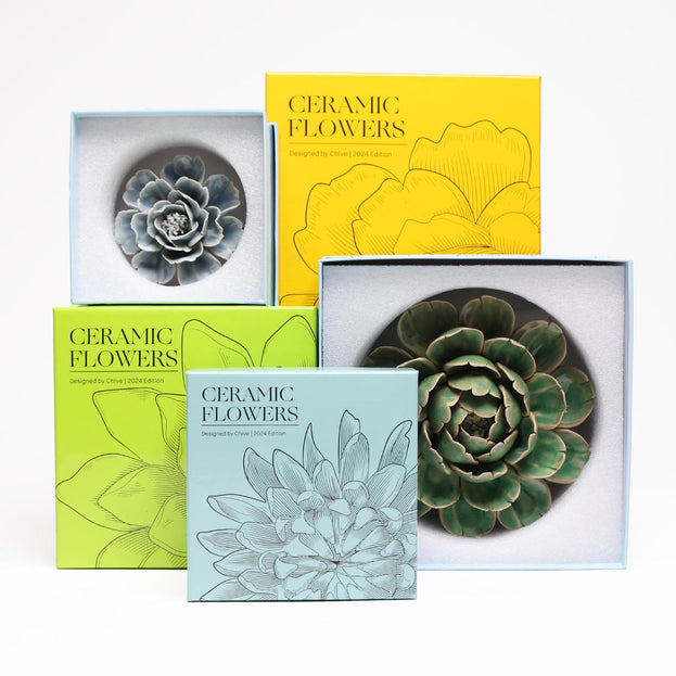 Ceramic Green Ranunculus Flower