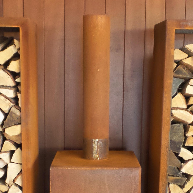 Corten Steel 15.4cm Flue Pipes for Outdoor Stoves