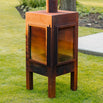 Glass and Corten Steel Wood Burning Stove