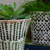 Rustic Green Conical Plant Pot