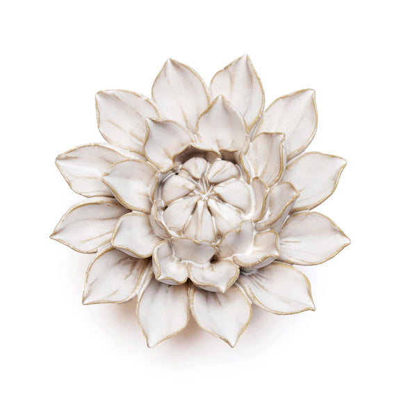 Ceramic Dahlia Flower Ivory