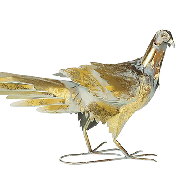 Strutting Gold Metal Pheasant Decorations