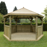 Timber Roofed Hexagonal 4.7m Gazebo