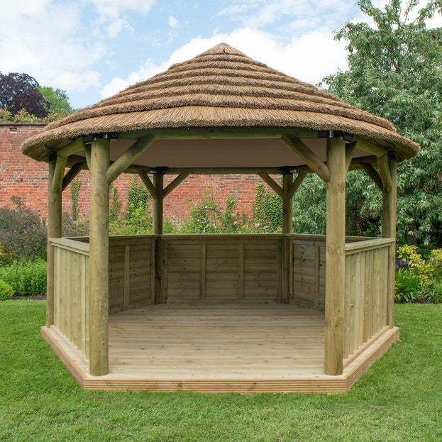 Thatched Hexagonal 4m Gazebos