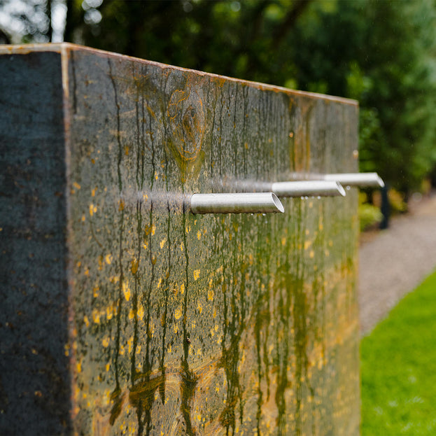 Pond Water Wall Free Standing with 3 Spouts - Corten