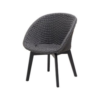 Peacock Dining Chair with Black Aluminum Legs