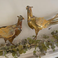 Strutting Gold Metal Pheasant Decorations