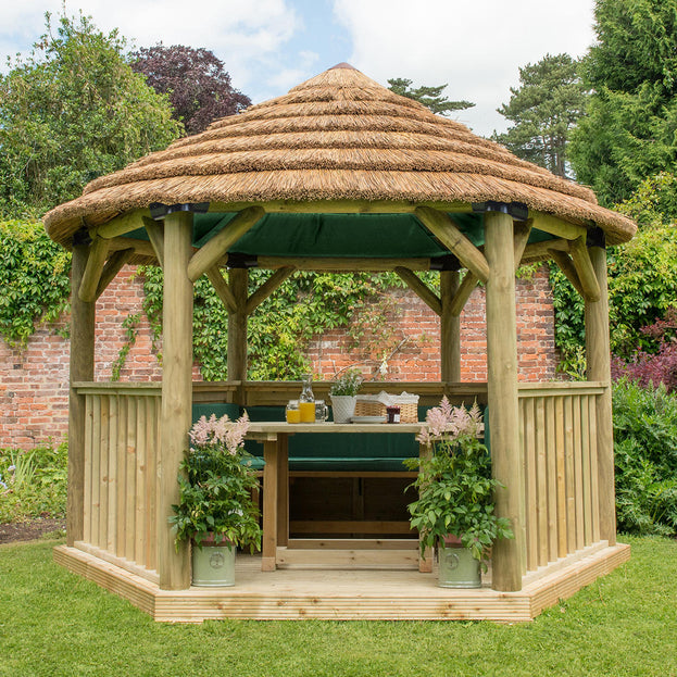 Furnished Thatched Hexagonal 3.6m Gazebo