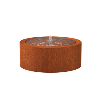 Corten Steel Round Water Pool with Fountain