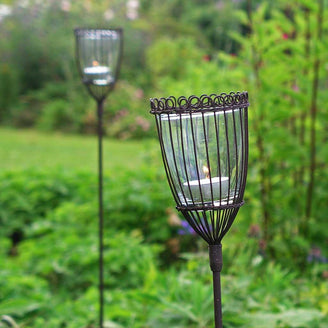 Rustic Lantern Stakes - set of 2 (4647690043452)