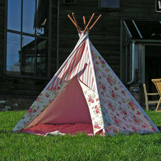 Pink Stripe Print Wigwam (4647734083644)