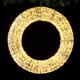 Opulent Outdoor Illuminated LED Wreath