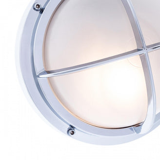 Round Bulkhead Light with Cross Grille (4649496084540)