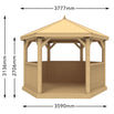 Furnished Cedar Tiled Roof Hexagonal 3.6m Gazebo (4650871488572)