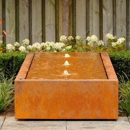 Corten Steel Water Rill Features with Fountain