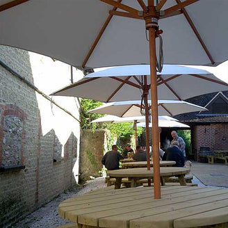 Classic Wood Framed 3.2m Round Parasols (6610452774972)