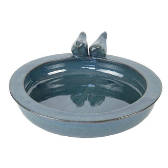 Glazed Bird Bath with Birds (4653150994492)