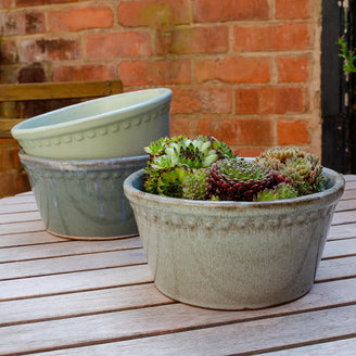 Lacepot Glazed Low Plant Pot (7138278015036)