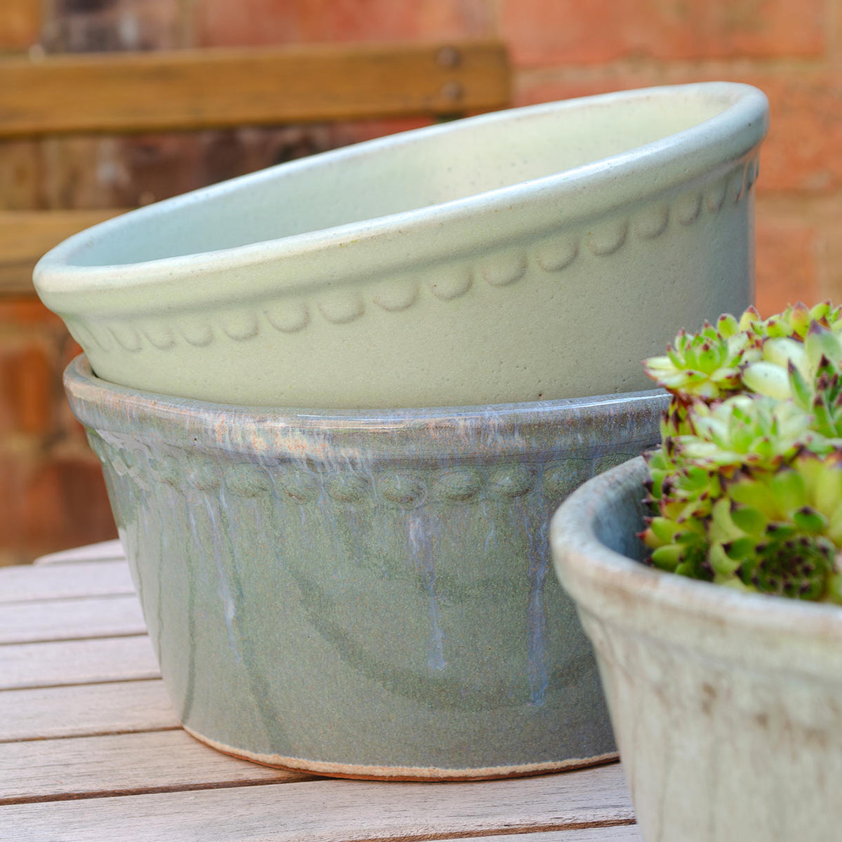 Buy Lacepot Glazed Low Plant Pot — The Worm that Turned - revitalising ...