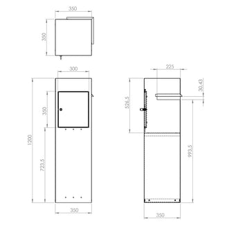 Metal Pillar Letter Boxes with Corner Slot (4653386235964)