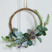 Blueberry Half Wreath with Pinecones (7020619300924)